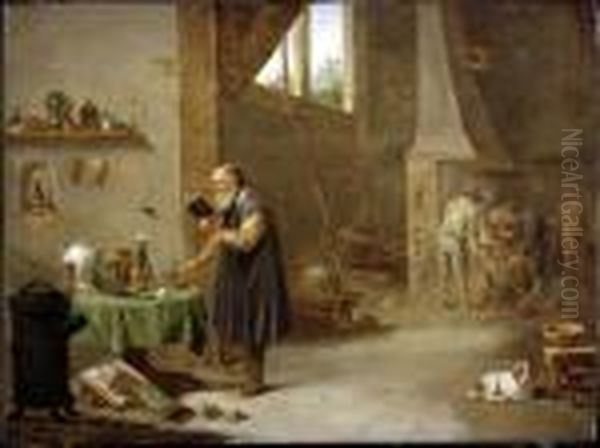 L'alchimiste Oil Painting by David Teniers De Jonge