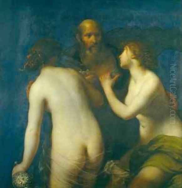 Lot and his Daughters 2 Oil Painting by Francesco Furini