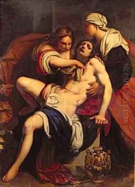 St Sebastian attended by St Irene Oil Painting by Francesco Furini