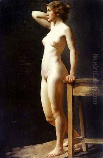 Female Nude Oil Painting by Charles H. Freeth