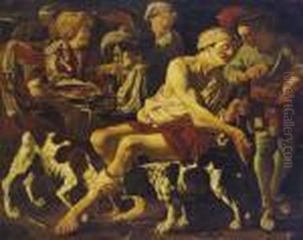 Lazarus And The Rich Man Oil Painting by Hendrick Terbrugghen