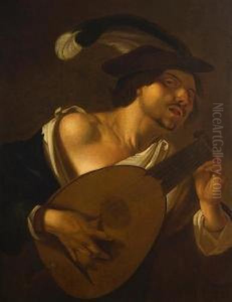 Lute Player Oil Painting by Hendrick Terbrugghen