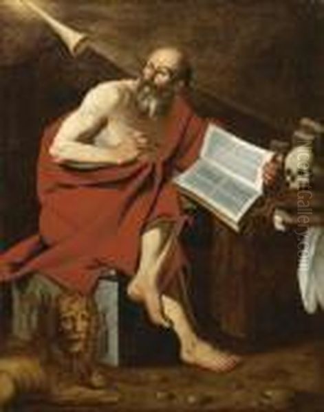 San Girolamo
Interrotto Durante Lo Studio Dal Suono Della Tromba Dell'angelo Del Giudizio Oil Painting by Hendrick Terbrugghen