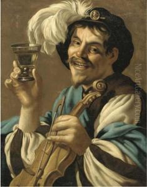 The Merry Drinker Oil Painting by Hendrick Terbrugghen