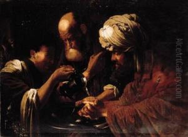 Pilate Washing His Hands Oil Painting by Hendrick Terbrugghen