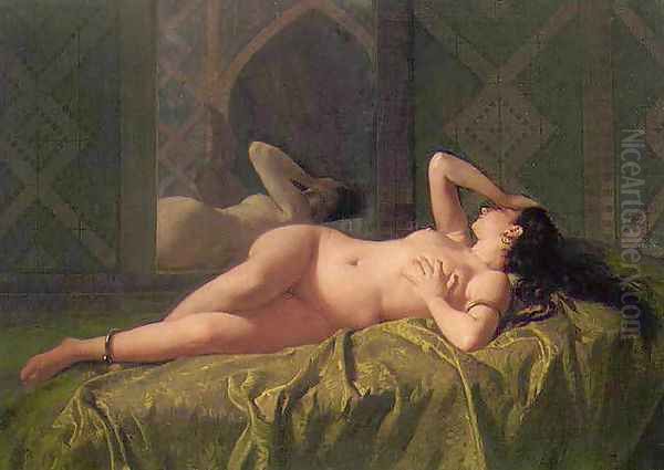 Odalisca (Odalisque) Oil Painting by Mariano Jose Maria Bernardo Fortuny y Carbo