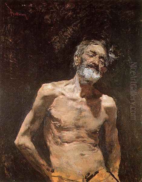 Viellard naked in the Sun Oil Painting by Mariano Jose Maria Bernardo Fortuny y Carbo