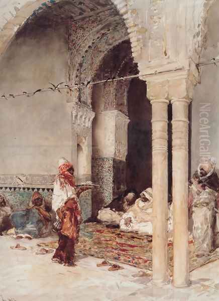 The Café of the Swallows Oil Painting by Mariano Jose Maria Bernardo Fortuny y Carbo