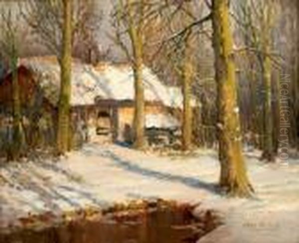 Paysage De Neige Oil Painting by Kees Terlouw