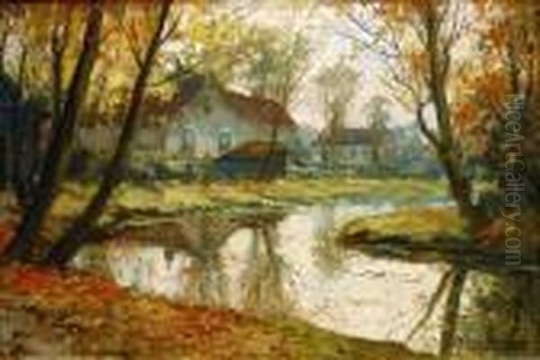 Paysage De Campagne En Automne Oil Painting by Kees Terlouw