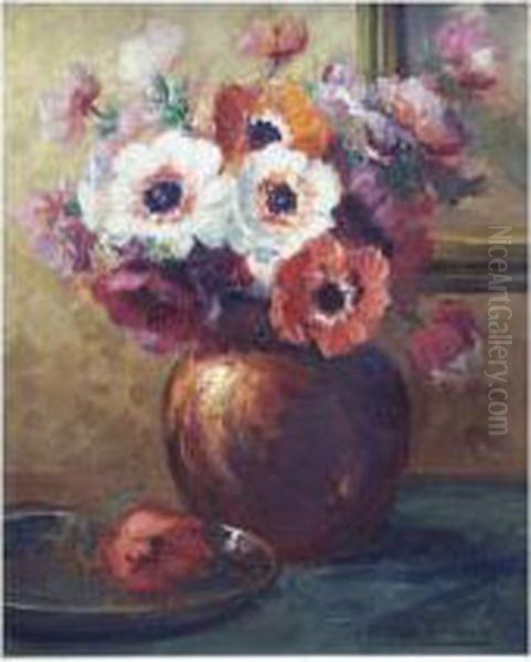 Anemones Oil Painting by Kees Terlouw