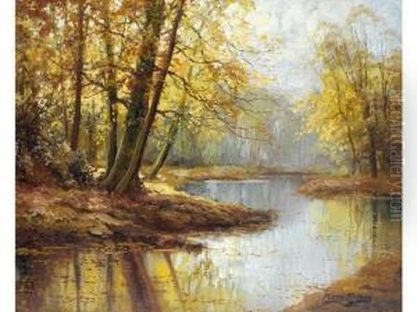 Paysage A La Riviere Oil Painting by Kees Terlouw