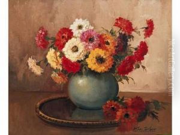 Fleurs Dans Un Vase Oil Painting by Kees Terlouw