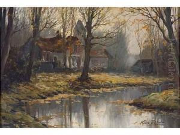 Paysage De Hollande Oil Painting by Kees Terlouw