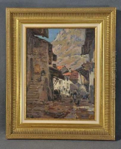 La Ruelle Animee Oil Painting by Clovis Frederick Terraire