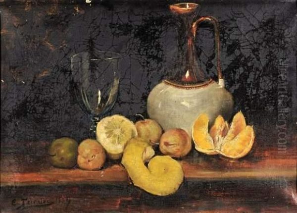 Nature Morte Aux Fruits Oil Painting by Clovis Frederick Terraire