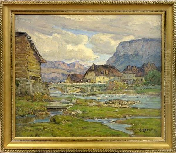 Le Village D'entre-deux-guiers Oil Painting by Clovis Frederick Terraire