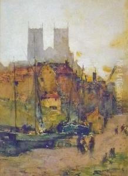 The Old Harbour, King Oil Painting by John Terris