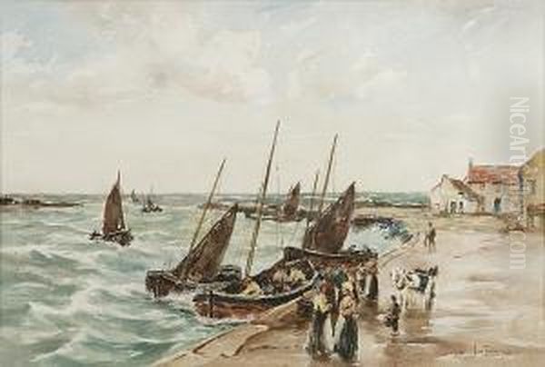 Fleet Casting Off Oil Painting by John Terris