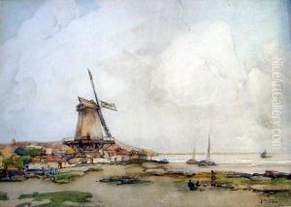 Dutch Coastal Landscape Oil Painting by John Terris