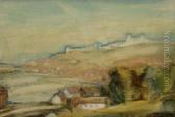 Whitby From California Fields Spital Bridge Oil Painting by Joseph Alfred Terry