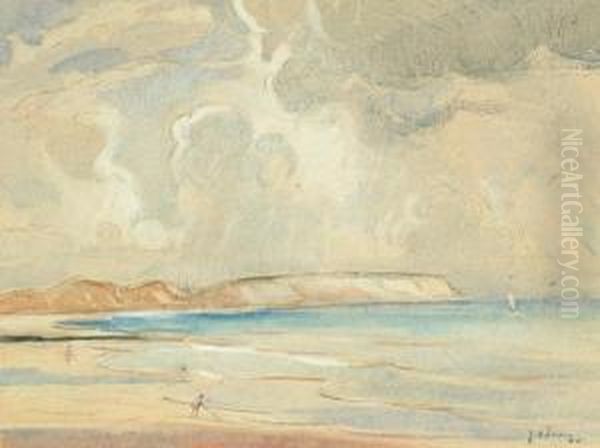 Shanklin, Isle Of White 'ja 
Terry' (lower Right), Titled On Hand Written Label On Frame Verso Oil Painting by Joseph Alfred Terry