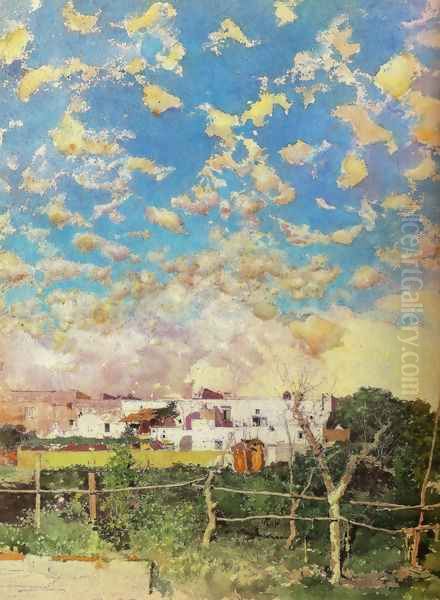 Landscape Oil Painting by Mariano Jose Maria Bernardo Fortuny y Carbo