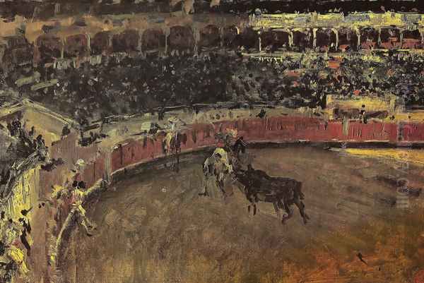 Bullfight Oil Painting by Mariano Jose Maria Bernardo Fortuny y Carbo