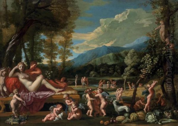 An Allegory Of Autumn Oil Painting by Pietro Testa