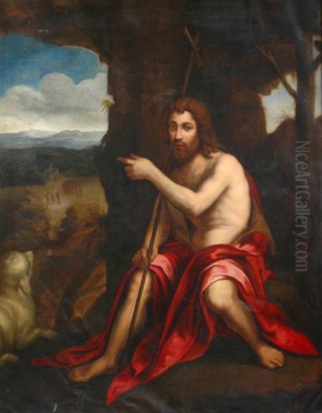 Saint John The Baptist Gesturing Oil Painting by Pietro Testa