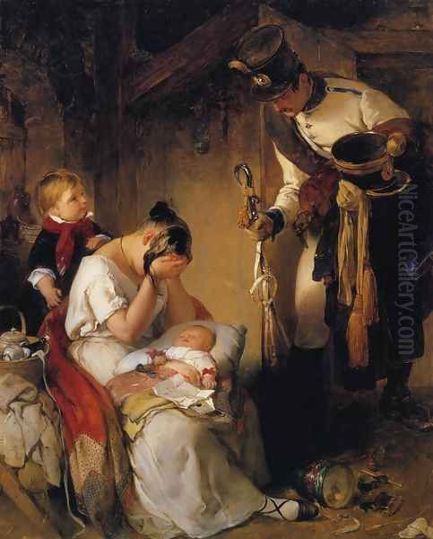 The Sad Message 1838 Oil Painting by Peter Fendi