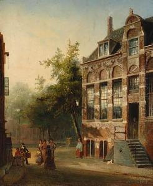 Grain Measurer's Guildhall In Amsterdam Oil Painting by Pierre-Henri-Theodore Tetar van Elven