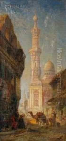 Cairo Street Oil Painting by Pierre-Henri-Theodore Tetar van Elven