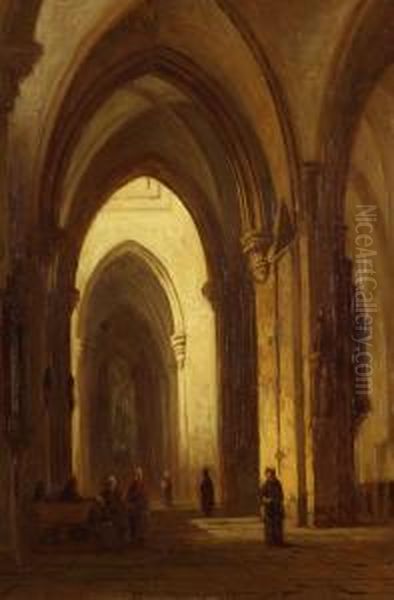 Kircheninterieur Oil Painting by Pierre-Henri-Theodore Tetar van Elven