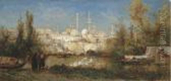 View Of Istanbul Oil Painting by Pierre-Henri-Theodore Tetar van Elven