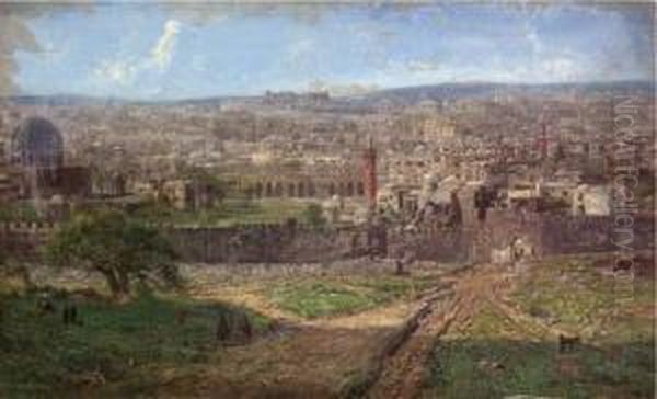 Veduta Di Gerusalemme Oil Painting by Pierre-Henri-Theodore Tetar van Elven