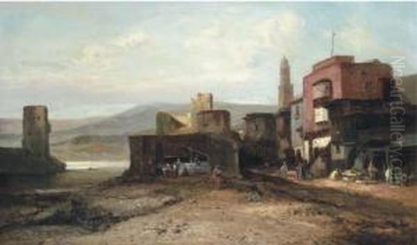 Port Of The Levant Oil Painting by Pierre-Henri-Theodore Tetar van Elven