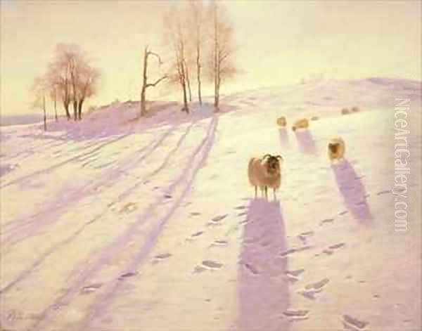 When Snow the Pasture Sheets Oil Painting by Joseph Farquharson