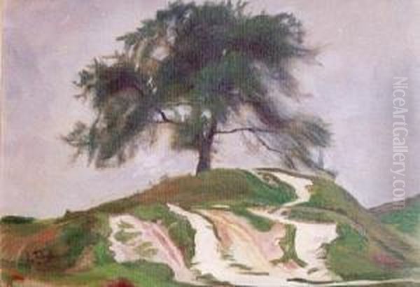 Samotne Drzewo (1905) Oil Painting by Wlodzimierz Tetmajer