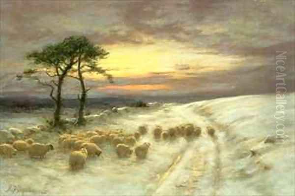 Sheep in the Snow Oil Painting by Joseph Farquharson