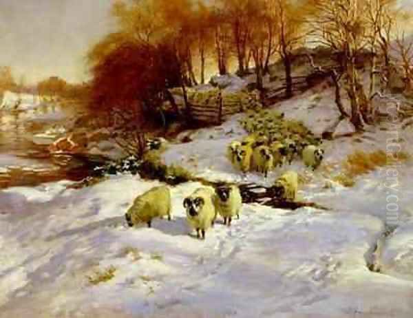 Sheep in Snow Oil Painting by Joseph Farquharson