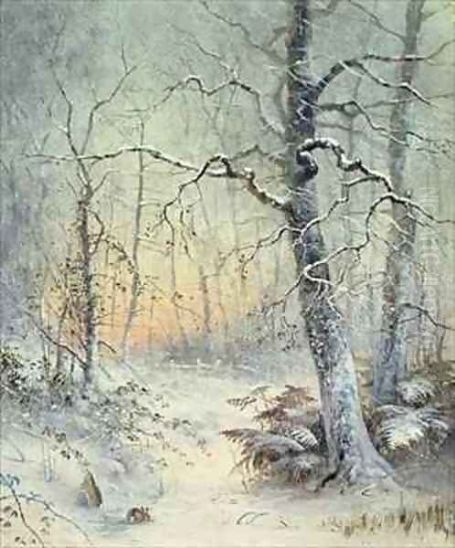 Winter Breakfast Oil Painting by Joseph Farquharson