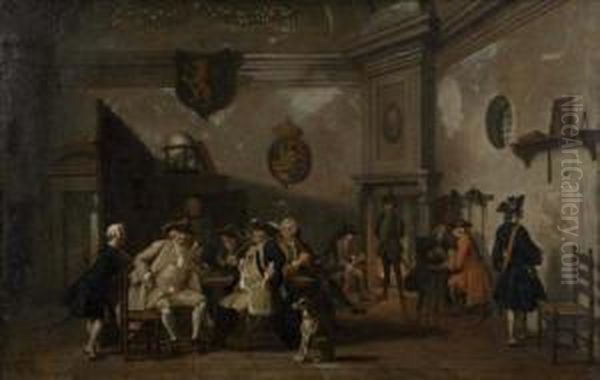 The Smoking Salon Oil Painting by Josef Horemans Younger The Jan