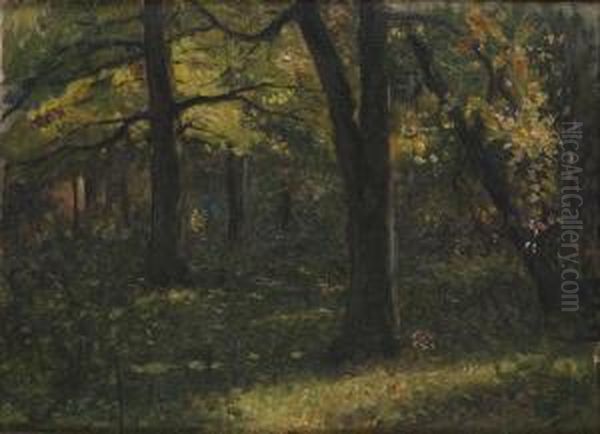 Gronskande Skog Oil Painting by Robert Thegerstrom