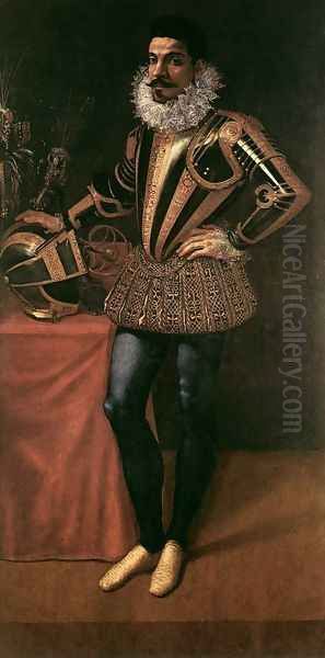 Portrait of Lucio Foppa c. 1590 Oil Painting by Giovanni Ambrogio Figino