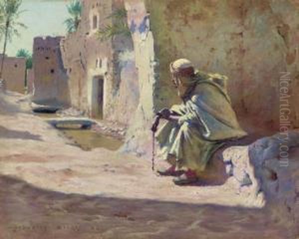 In The Shade, Biskra Oil Painting by Charles James Theriat