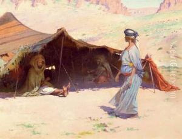 The Desert Camp Oil Painting by Charles James Theriat