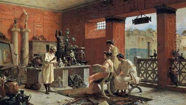 At the Antiquarian's Oil Painting by Ettore Forti