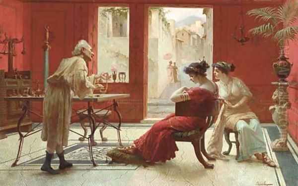 Afternoon at the Jewelry Shop Oil Painting by Ettore Forti