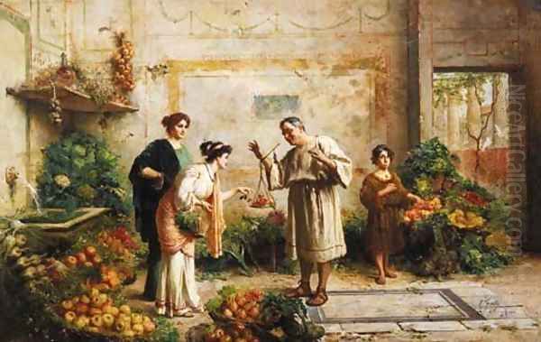 The little apple thief Oil Painting by Ettore Forti